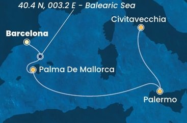 Španielsko, Taliansko z Barcelony na lodi Costa Toscana