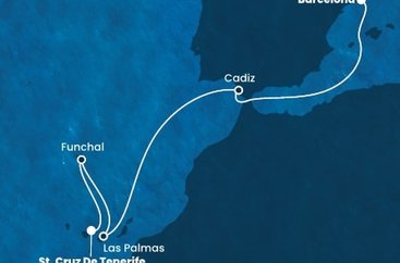 Španielsko, Portugalsko z Barcelony na lodi Costa Fortuna