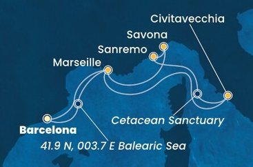 Španielsko, Francúzsko, Taliansko z Barcelony na lodi Costa Toscana