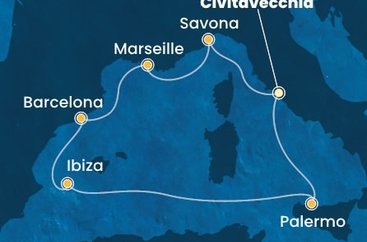 Taliansko, Francúzsko, Španielsko z Civitavechie na lodi Costa Smeralda