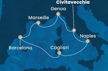 Taliansko, Francúzsko, Španielsko z Civitavechie na lodi Costa Toscana