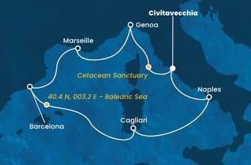 Taliansko, Francúzsko, Španielsko z Civitavechie na lodi Costa Smeralda