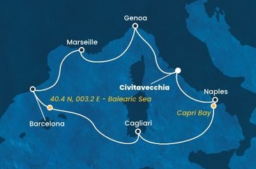 Taliansko, Francúzsko, Španielsko z Civitavechie na lodi Costa Smeralda