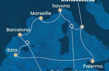 Taliansko, Francúzsko, Španielsko z Civitavechie na lodi Costa Toscana