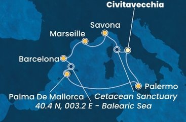 Taliansko, Francúzsko, Španielsko z Civitavechie na lodi Costa Toscana