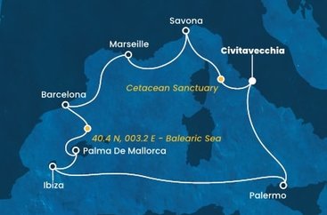 Taliansko, Francúzsko, Španielsko z Civitavechie na lodi Costa Toscana