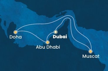 Spojené arabské emiráty, Omán, Katar z Dubaja na lodi Costa Toscana