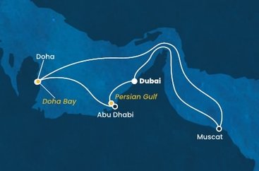 Spojené arabské emiráty, Omán, Katar,  z Dubaja na lodi Costa Smeralda