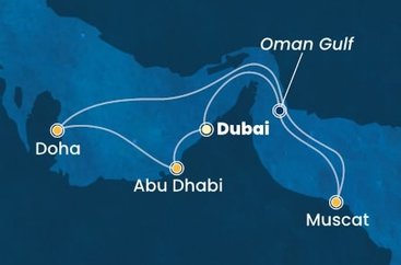 Spojené arabské emiráty, Katar, Omán,  z Dubaja na lodi Costa Smeralda