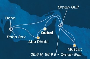 Spojené arabské emiráty, Omán, , Katar z Dubaja na lodi Costa Smeralda