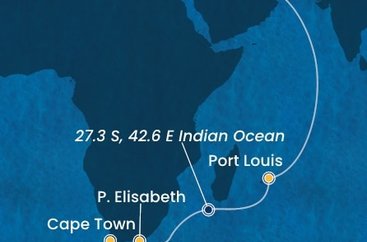 Spojené arabské emiráty, Maurícius, Juhoafrická republika z Dubaja na lodi Costa Toscana