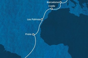 Taliansko, Španielsko, Kapverdy, Brazília z Janova na lodi Costa Diadema
