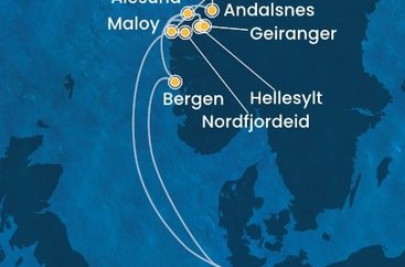 Nemecko, Nórsko, z Andalsnes z Hamburgu na lodi Costa Favolosa