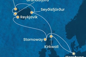 Nemecko, Veľká Británia, Island z Hamburgu na lodi Costa Favolosa