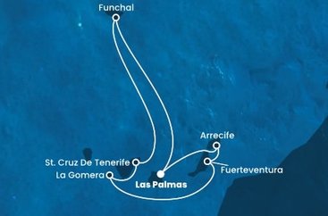 Španielsko, Portugalsko z Las Palmas na lodi Costa Fortuna