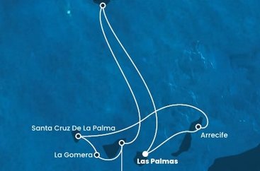 Španielsko, Portugalsko z Las Palmas na lodi Costa Fortuna