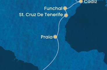 Brazília, Kapverdy, Španielsko, Portugalsko z Maceia na lodi Costa Diadema