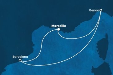 Francúzsko, Španielsko, Taliansko z Marseille na lodi Costa Fascinosa