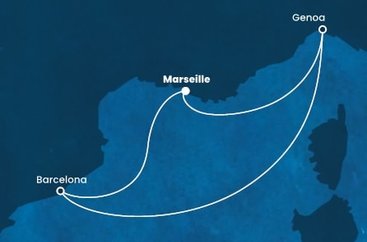 Francúzsko, Španielsko, Taliansko z Marseille na lodi Costa Smeralda