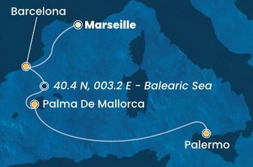 Francúzsko, Španielsko, Taliansko z Marseille na lodi Costa Toscana