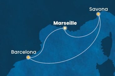 Francúzsko, Španielsko, Taliansko z Marseille na lodi Costa Toscana