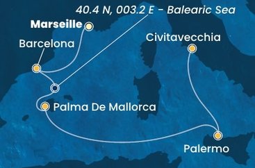 Francúzsko, Španielsko, Taliansko z Marseille na lodi Costa Toscana