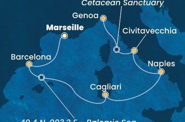 Francúzsko, Španielsko, Taliansko z Marseille na lodi Costa Smeralda