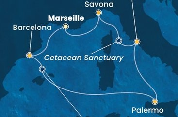 Francúzsko, Španielsko, Taliansko z Marseille na lodi Costa Toscana