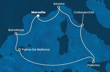 Francúzsko, Španielsko, Taliansko z Marseille na lodi Costa Smeralda