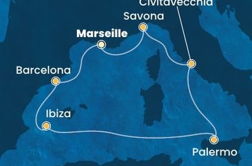 Francúzsko, Španielsko, Taliansko z Marseille na lodi Costa Smeralda