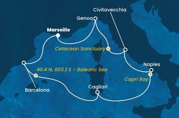 Francúzsko, Španielsko, Taliansko z Marseille na lodi Costa Smeralda