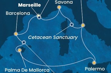 Francúzsko, Španielsko, Taliansko z Marseille na lodi Costa Toscana