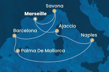 Francúzsko, Taliansko, Španielsko z Marseille na lodi Costa Fascinosa