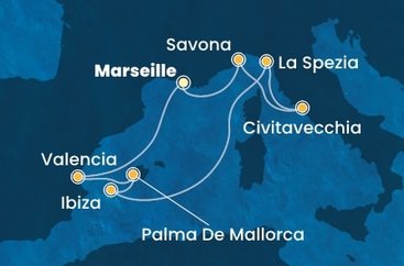 Francúzsko, Španielsko, Taliansko z Marseille na lodi Costa Pacifica