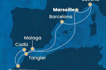 Francúzsko, Španielsko, Maroko, Taliansko z Marseille na lodi Costa Favolosa