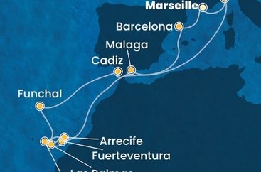 Francúzsko, Taliansko, Španielsko, Portugalsko z Marseille na lodi Costa Fortuna