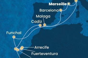 Francúzsko, Taliansko, Španielsko, Portugalsko z Marseille na lodi Costa Fortuna