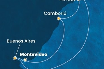 Uruguaj, Argentína, Brazília z Montevidea na lodi Costa Favolosa