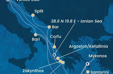 Taliansko, Grécko, Nórsko, Chorvátsko na lodi Costa Deliziosa