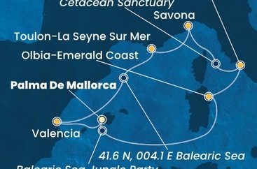 Španielsko, Taliansko, Francúzsko z Palmy de Mallorca na lodi Costa Pacifica