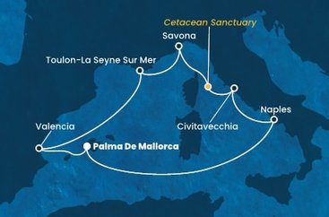 Španielsko, Taliansko, Francúzsko z Palmy de Mallorca na lodi Costa Pacifica