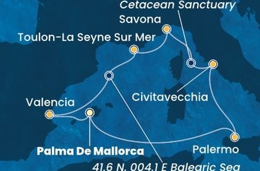 Španielsko, Taliansko, Francúzsko z Palmy de Mallorca na lodi Costa Pacifica