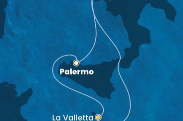 Taliansko, Malta z Palerma na lodi Costa Fascinosa