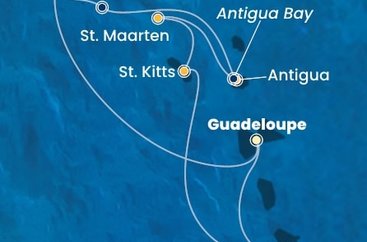 Guadeloupe, Britské Panenské ostrovy, , Antigua a Barbuda, Svatý Martin, Svätý Krištof a Nevis, Martinik z Pointe-à-Pitre na lodi Costa Fortuna