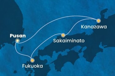 Južná Kórea, Japonsko na lodi Costa Serena