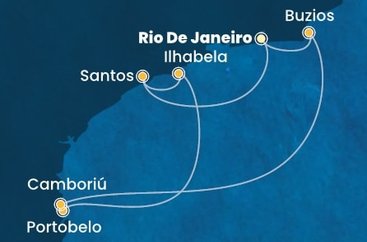 Brazília z Rio de Janeira na lodi Costa Pacifica