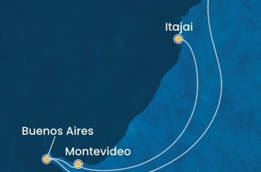 Brazília, Argentína, Uruguaj zo Santosu na lodi Costa Diadema