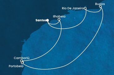 Brazília zo Santosu na lodi Costa Pacifica