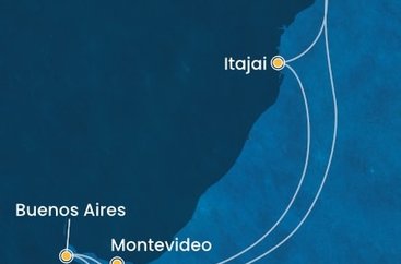 Brazília, Argentína, Uruguaj zo Santosu na lodi Costa Diadema