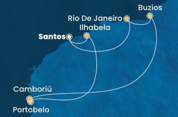 Brazília zo Santosu na lodi Costa Pacifica